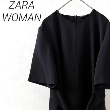 ZARA WOMAN 블라우스 크루넥 허리 리본 비대칭