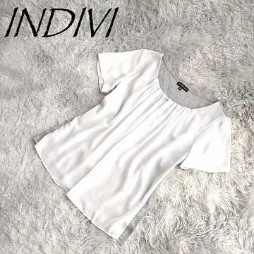 INDIVI 인디비 시어 라운드넥 반팔 티셔츠 17061