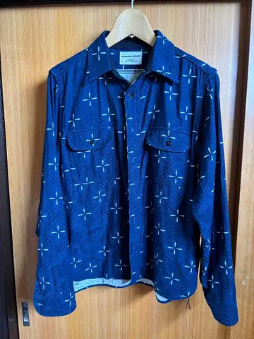 SAMURAI JEANS 나리히라비시 금붕어 패턴 자카드 셔츠