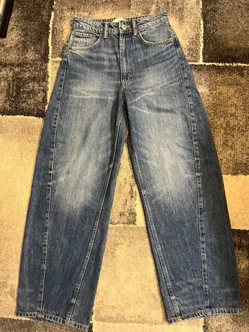 ZARA TRF 미드 라이즈 배기 배럴 데님 팬츠