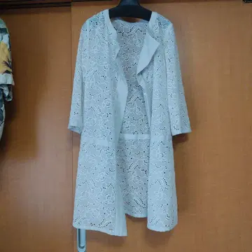 635 최고급 gabardineKT 화이트 레이스 봄, 여름 코트