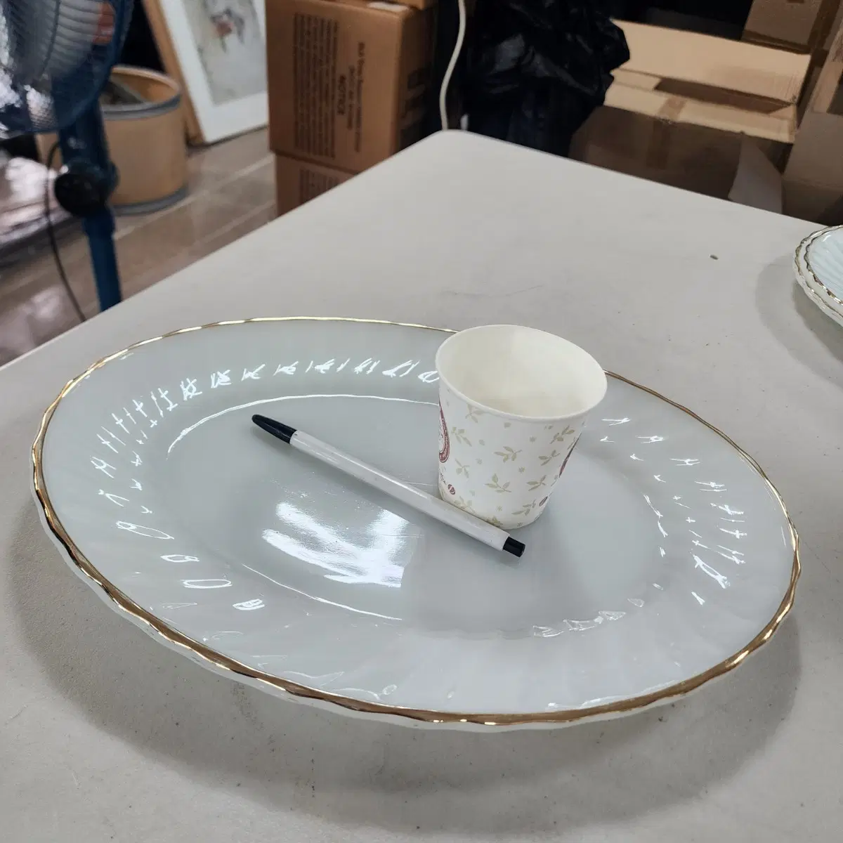USA 상태좋은 #앤서호킹 #밀크글라스오벌접시 33cmX25cm