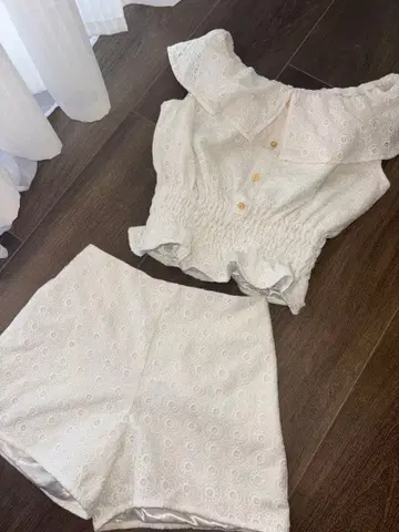 미셸 마카롱 자수 셋업