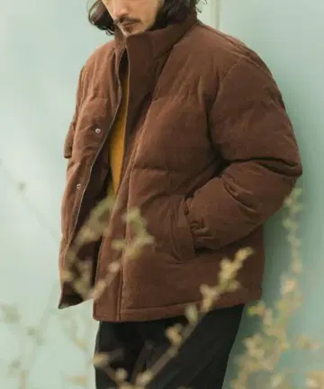 코듀로이 패딩 자켓 브라운