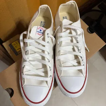 CONVERSE 로우컷 스니커즈 화이트, 25.5cm