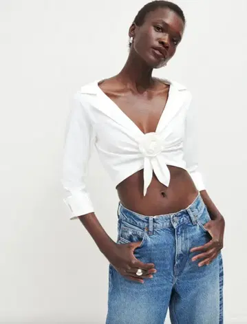 Reformation Karlie 로제트 볼레로 화이트