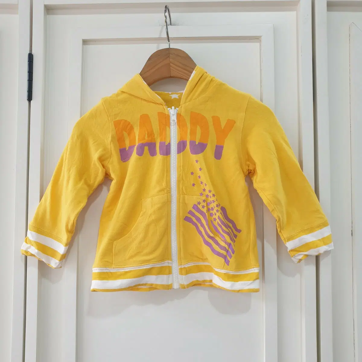 80 양면 후드티 옐로우 DADDY 프린팅