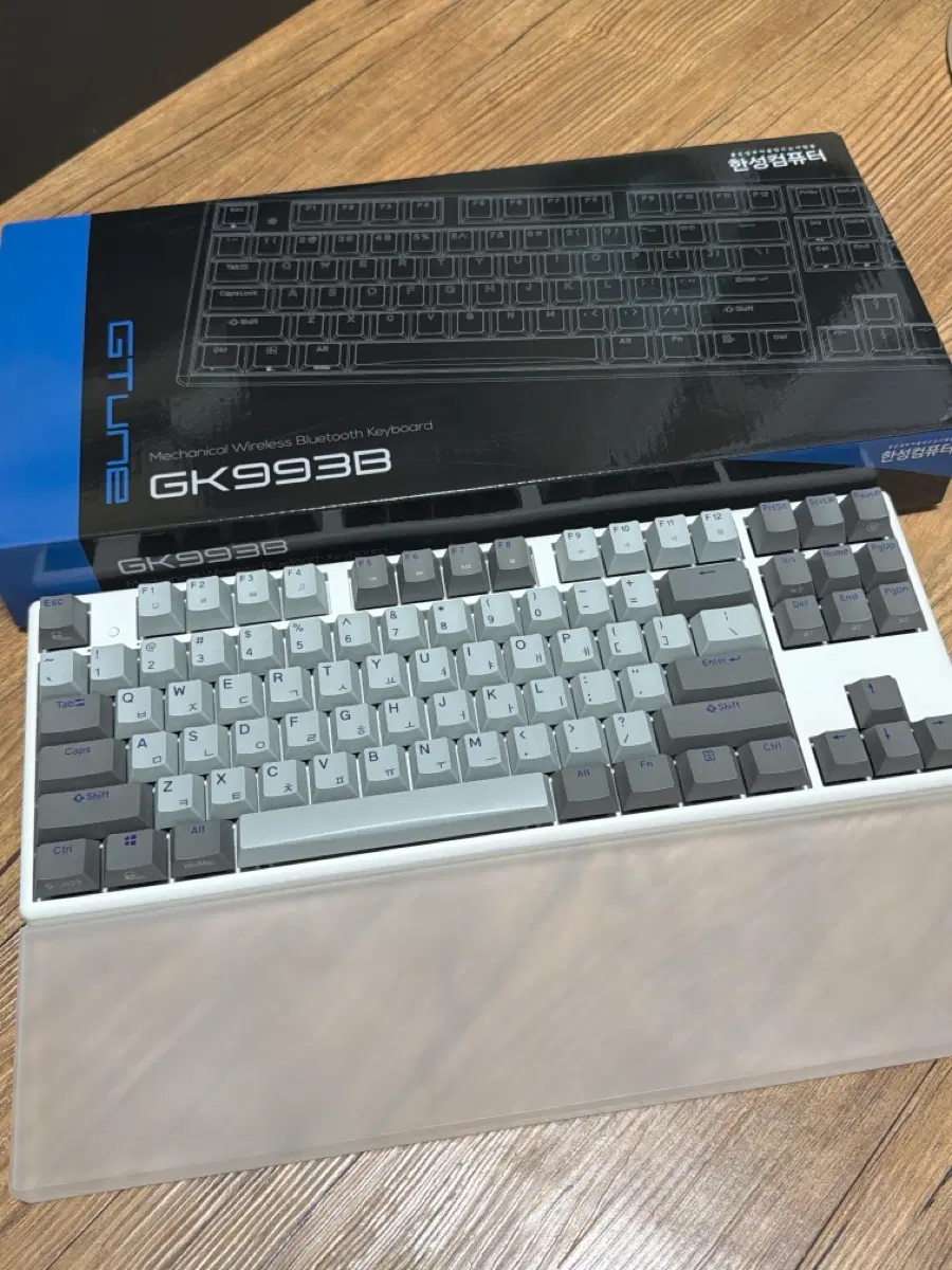 한성 GK993B 기계식 블루투스 키보드(화이트,적축),팜레스트