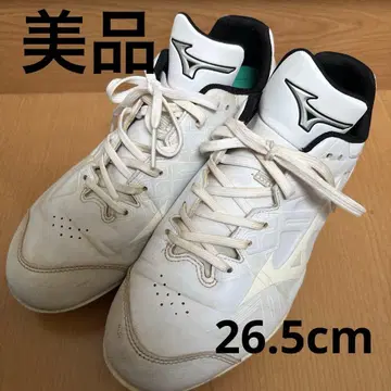새상품급! MIZUNO 야구 스파이크 화이트 금장 장식 흰색