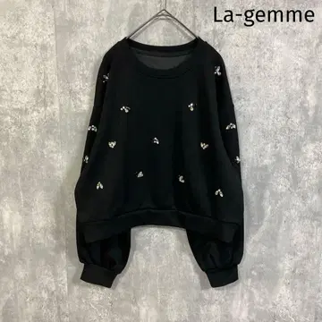 La-gemme 라지엠 비쥬 맨투맨 풀오버 블랙