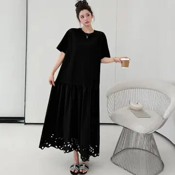 빅 사이즈 꽃무늬 새상품 여름 가을 반팔 롱 원피스 체형 커버 루즈핏