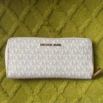 MICHAEL KORS 장지갑 라운드 지퍼 화이트