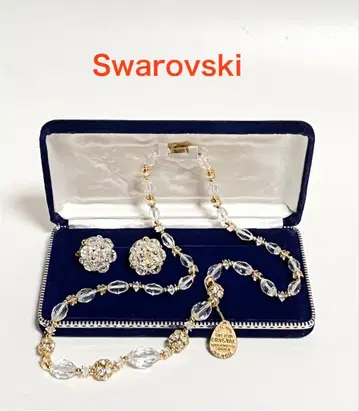 빈티지 Swarovski 스와로스키 목걸이 귀찌 세트