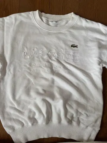 LACOSTE 라코스테 자수 로고 크루넥 맨투맨 화이트
