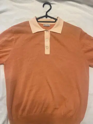 Steven Alan 반팔 니트 폴로 니트 오렌지 계열