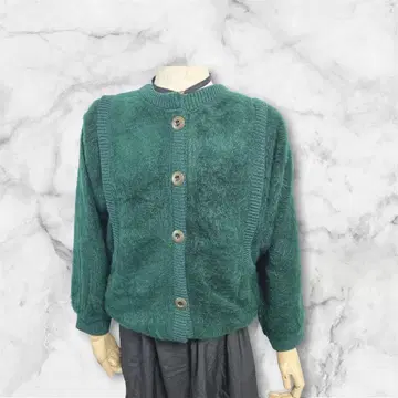 90s 빈티지 샤기 니트 모헤어 가디건 페어리 그런지