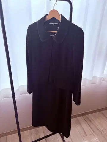[ 가격 인하 ] 둥근 카라 볼레로 자켓 원피스 수트 포멀 블랙