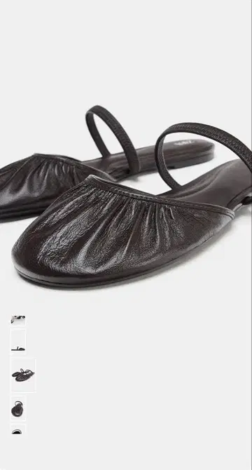 ZARA 가죽 발레 슈즈 브라운 사이즈 37 양가죽
