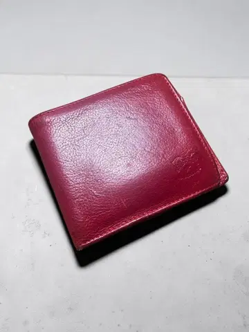 IL BISONTE 일비종떼 접이식 지갑 가죽 레드