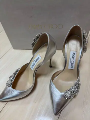 JIMMY CHOO 펌프스 실버 비쥬