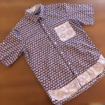 TSUMORI CHISATO 브라운 개성있는 디자인 반팔 셔츠