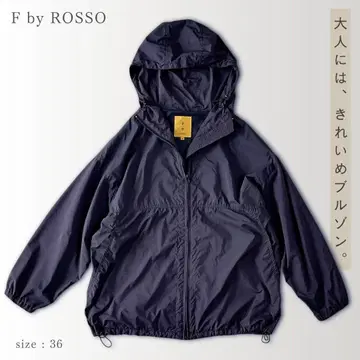 F by ROSSO 오버 윈드브레이커 나일론 후드티 네이비 36