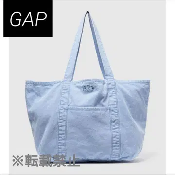 완판템 택 포함 새상품 GAP 로고 토트백 블루