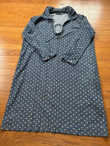 45R 데님 도트 인디고 원피스