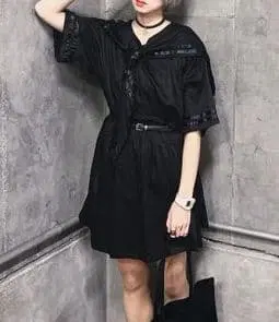 ikumi 이쿠미 세일러 원피스 블랙