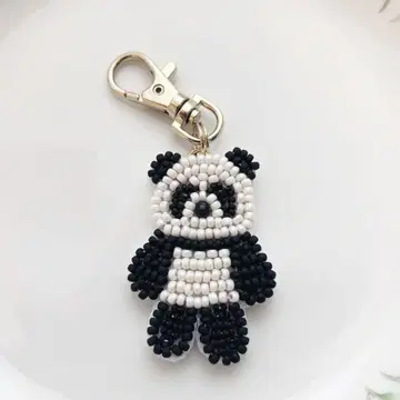 팬더 비즈 자수 키링