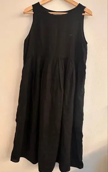 르 글라지크 린넨 100% 린넨 원피스 블랙 36 일본제