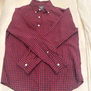 Abercrombie & Fitch 긴팔 체크 셔츠 레드 S