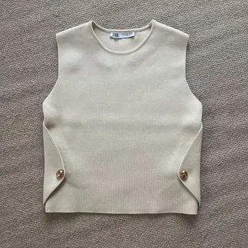 ZARA 자라 사이드 버튼 니트 베스트 골드 버튼