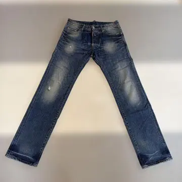 DSQUARED2 스트레이트 데님 데미지 가공 인디고 44