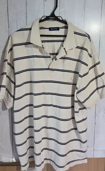 NAUTICA 피케 셔츠 보더 무늬