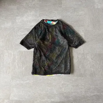 90s 00s SYLLABLES SYSTEM Mesh Knit Top