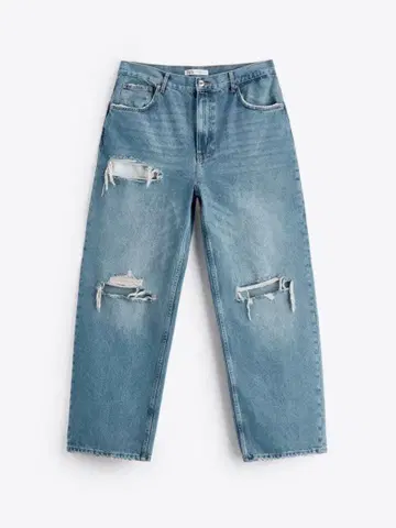 ZARA 배기 데님 팬츠 데미지 가공 Y2K