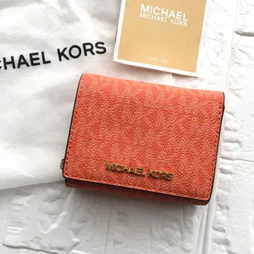 새상품 마이클코어스 MICHAEL KORS 3단 폴더형 지갑 오렌지