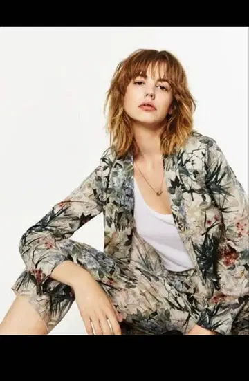 ZARA BASIC 보타니컬 자켓&팬츠 꽃무늬
