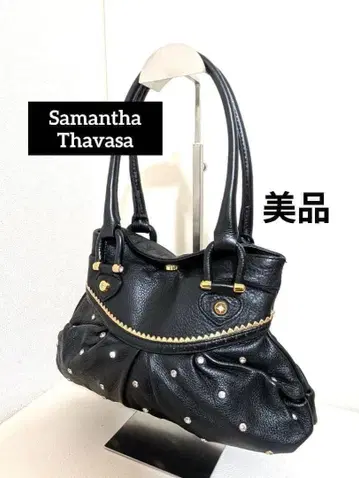 새상품급 Samantha Thavasa 핸드백 스터드 블랙 비쥬
