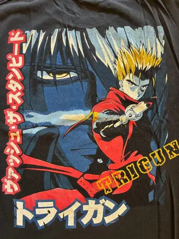 TRIGUN 트라이건 애니메이션 T셔츠 블랙 페이드 레어 XL