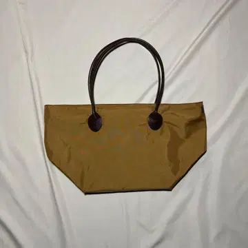 에르베샤 펠리에 빈티지 보트형 토트 카키 브라운 가죽 택