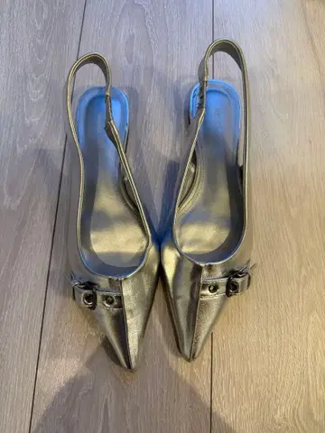 DEINET 실버 슬링백 펌프스 24cm 한국 브랜드