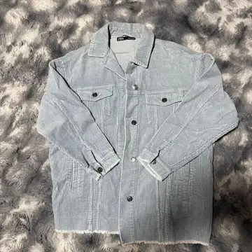 ZARA 코듀로이 자켓 라이트 블루 S 사이즈