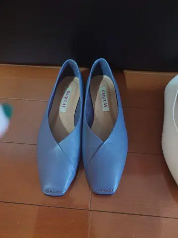 BARCLAY 플랫슈즈 스퀘어토 블루 22.5cm