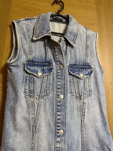 ZARA 데님 슬리브리스 롱 원피스