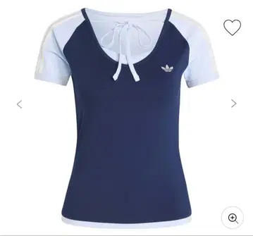 adidas Originals 레이스업 반팔 T셔츠 네이비