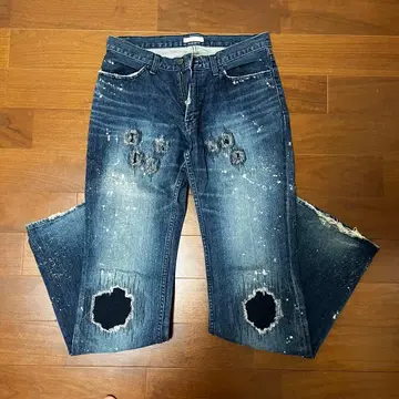 넘버나인 데님 부츠컷 그런지 인디고 4x34