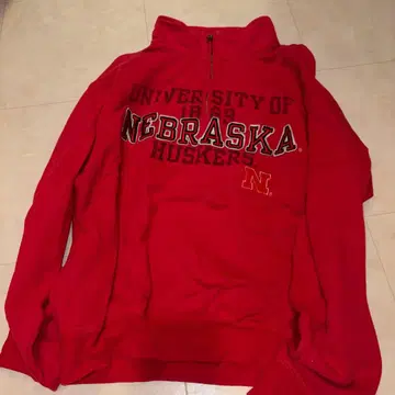 JANSPORT Nebraska 하프 지퍼 맨투맨 레드