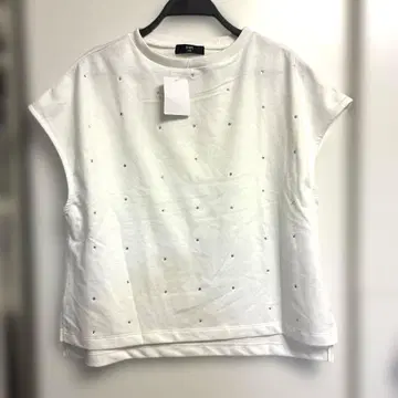 미사용 새상품 SHIPS Colors 루즈핏 반짝이 티셔츠 화이트